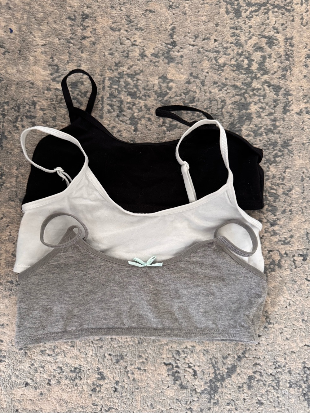 Cat & Jack 3-Pack Bralette Set - Black, White & Gray